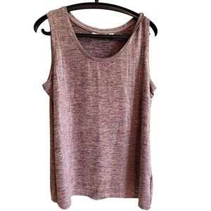 Susan Graver Womens Pink Liquid Knit Tank Top Size L Feminine Dainty Shimmering